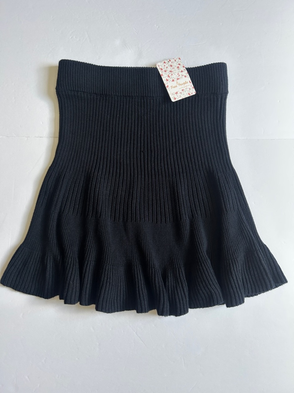 NWT Free People Knit Ribbed Sweater Skirt in Black